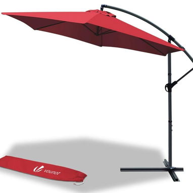 Parasol, sombrilla de jardín roja. - Img 124289649