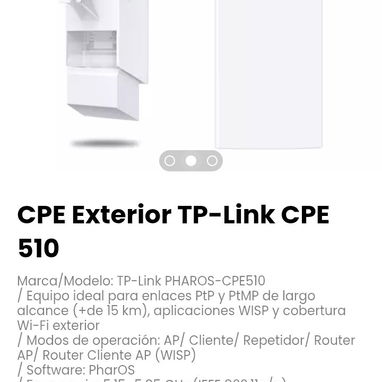 CPE Exterior TP-Link CPE 510. Software: PharOS - Img 127303335