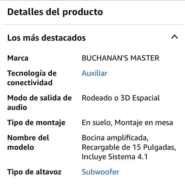 Bocina 15” amplificada Marca: BUCHANAN'S MASTER *9000W PMPO* 4.1 *MODELO MAHM PLUS - Img 123677976