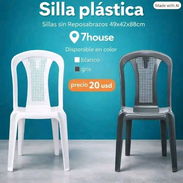 Sillas sin Reposabrazos 49x42x88cm 7house precio 20 usd Disponible en color ▫️blanco ▪️gris - Img 57973282