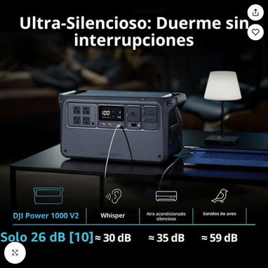 DJI Power 1000 V2 Estación de Energía Portátil 1024Wh LFP, 2600W, Carga Rápida, UPS y USB-C 140W - 4/5