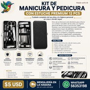 KIT DE MANICURA Y PEDICURA CON ESTUCHE PREMIUM 12 PCS - Img 56823787