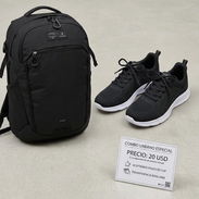 COMBO ESPECIAL: Incluye un conjunto de estilo deportivo y moderno en color negro: 1. Mochila de color negro, de la - Img 58038887