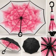 Sombrilla Inversa con Estampados Mango en C – 8 Varillas 💰17 USD ¡Protégete de la lluvia con comodidad y estilo - Img 58024331