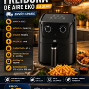 🍟5.5 LITROS 🍟 FREIDORA DE AIRE EKO DE 5.5 LITROS. ENTREGA GRATIS CON FACTURA Y GARANTIA. 📲 54833699 - Img 56525961