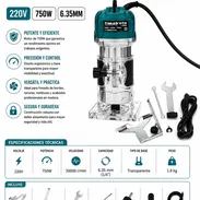 Router fresadora de palma 220v 750w 6.35mm 3000rpm - Img 57817450