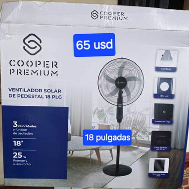 Ventiladores recargables de 16 y 18 pulgadas con panel solar - Img 123172770