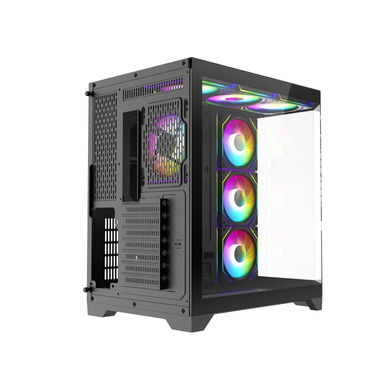 💻 Iceberg Crystal Edge – Chasis Gaming ATX. Vista panorámica 3 lados, cristal templado + 7 Ventiladores ARGB 💻🌐 216.8 - 4/8