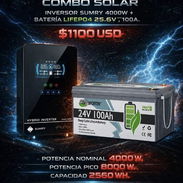 Combo Solar inversor Sumry + batería LiFePO4 24v 100ah - Img 56123681
