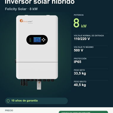 ☀️ Inversores solares Felicity Solar 2, 3, 5 y 8 kW | Energía para tu hogar ⚡ - 5/5