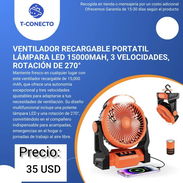 Ventilador recargable portátil de 3 velocidades con rotación de 270° - Img 52311753