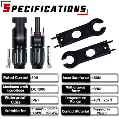 CONECTORES PARA CABLES DE PANELES SOLARES XT60i , IP67 - 3/5