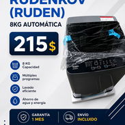 🔥 **LAVADORA AUTOMÁTICA RUDENKOV (RUDEN) 8KG** 🔥 💰 **PRECIO: 215 USD** Lavadora automática de **8 KG**, práctica y - Img 56739098
