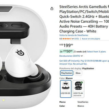SteelSeries Arctis GameBuds – Audífonos Gamer Inalámbricos de Alto Rendimiento - Img 122794280