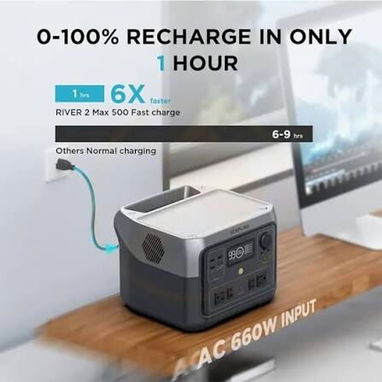 EcoFlow RIVER 2 MAX | Garantía y Mensajería INCLUIDAS | Estación de Energía Portátil 500W-1000W - Img 122429547