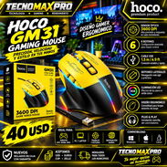 🎮🔥 MOUSE GAMING HOCO GM31 3600 DPI ✅ 6 botones ✅ Cable de 1,5 metros Nuevos Sellados en Caja con Garantía🔥🎮 53321047 - Img 58192854