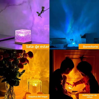 LÁMPARA CUBO EFECTO ONDA DE AGUA RGB (RECARGABLE) - 4/4