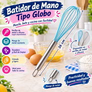 Batidor de mano tipo globo. Metálico y de silicona ✨🥣 (Ely) $2.35 - Img 57409980