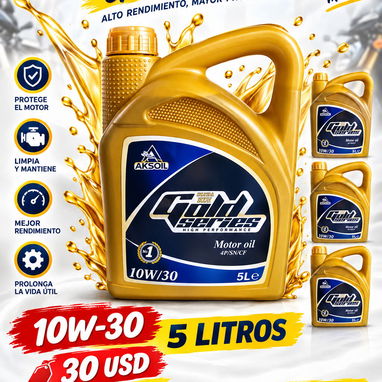Aceite para plantas eléctricas. 10w-30  multigrado, sintético , galón de 5 litros sellado. - 2/4