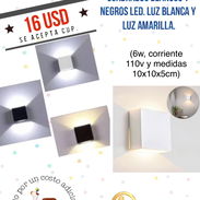 Apliques cuadrados en color blanco y en negros, luz blanca o amarilla. - Img 54020449