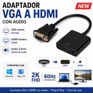 Adaptador VGA a HDMI con Audio soporta 2K – Nuevo - Img 55914771