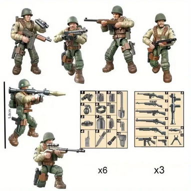Set de pequeños soldados articulados Incluye armas intercambiables. Material principal: resina ABS - Img 122731431