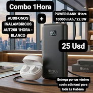 AUDIFONOS INALAMBRICOS AUT208 1HORA + POWER BANK 1Hora 10000 mAh / 22.5W, Entrega por un mínimo costo adicional para tod - Img 55182417