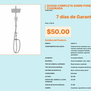 Aqua-Q Ducha Lluvia Cuadrada y Ducha de Mano, Ducha Sobreponer Aqua-Q Cuadrado con Jabonera VPT#-0521 - Img 55676634