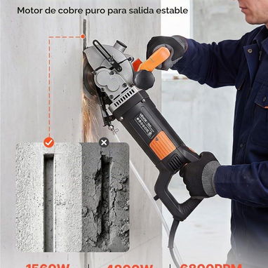 Ranuradora de pared Vevor Motor 1560W nominal y hasta 4800W máximo, 6800 RPM estables. - 2/5