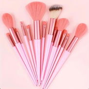 Brochas Maquillaje 13 Piezas, Rosa Pálido, Suaves - Img 57623607
