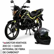 *🏍MOTOR KRATHOS 200 CC + CASCO INTEGRAL DE FIBRA DE CARBONO* *Precio: 2550 USD* Garantía: 3 MESES DE GARANTÍA O 3000KM - Img 55728011