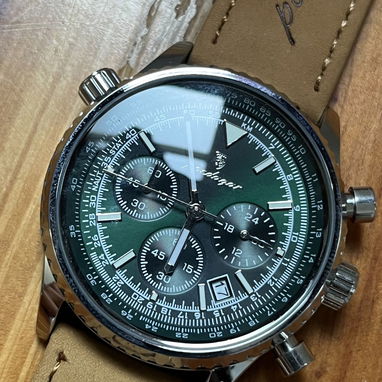 Reloj para hombre, taquímetro ,pulsera de cuero, cuarzo. - Img 122073084