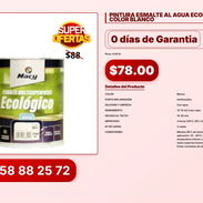 PINTURA ESMALTE AL AGUA ECOLÓGICO E01 COLOR BLANCO VPT#-0333 - Img 56831414