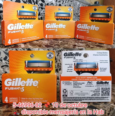 5850 o cup, mlc, euro ⭐⭐⭐_____ KIT DE 4 ___REPUESTOS DE CUCHILLAS GILLETE FUSION 5____5-46996-82 ......SELLADO EN CAJA - Img 75176510