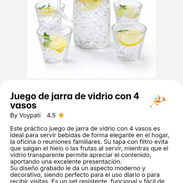 Juego de jarra de vidrio con 4 vasos - Img 58087339