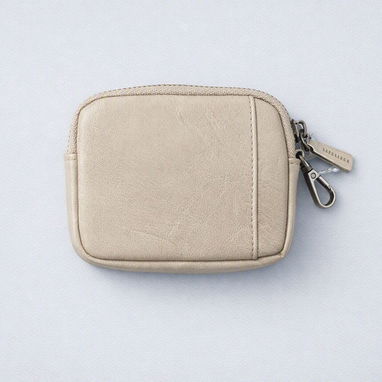 Monedero y tarjetero de cuero color Beige - 2/2