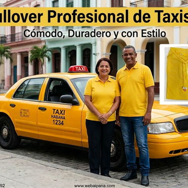 ➡️👕Pullover amarillo de cuello tipo polo, ideal para taxistas - 2/2