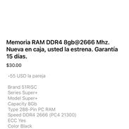 ✅RAM DDR4 de 8gb disipadas, selladas en su estuche con garantía. - Img 45625220