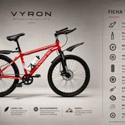 🚧 BICICLETA TODO TERRENO MARCA VYRON: 125USD🔊 🫴COLORES DISPONIBLES,NEGRO,VERDE,AZUL,ROSADO 🚧 - Img 55426127