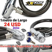 🔒 Candado con Alarma - 1 metro + 110 db + Resistente - $24 USD - Img 56294517