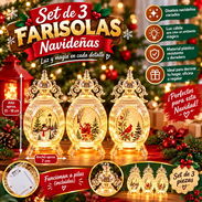 Kit de 3 farolitos navideños transparentes que alumbran son de pila (incluidas) pedidas en la foto en 16 USD el kit - Img 57951053