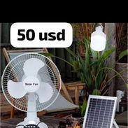 Ventilador recargable ⚡ con panel solar y bombillo - Img 55847793