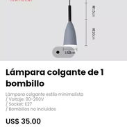 Lámpara colgante de 1 bombillo, estilo minimalista - Img 56951380