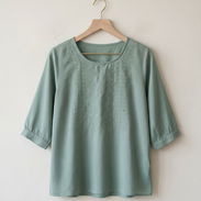 Blusa fina para mujer bordada color verde menta / musgo [Talla 3XL] 13usd - Img 56120739