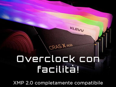 KLEVV CRAS X RGB Kit de 16GB (8GB x2) 3200MT/s Memoria para Gamers DDR4-RAM XMP 2.0 Overclocking de Alto Rendimiento - Img 61335529