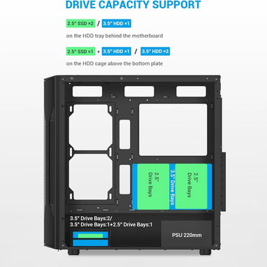 Chasis para PC ATX de torre media SAMA S40 - Diseño de malla de alto flujo de aire, ventiladores ARGB 52815418 - Img 122558538