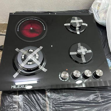 Cocina Empotrada Milexus 4 hornillas (3 gas+1 Infrarojo 1200 w) Negro vidrio templado Precio $250 USD transporte Gratis - 9/9