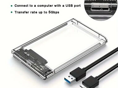 ⭐⭐⭐ Vendo Caja externa para disco de laptop 2.5 / New / Transparente / Incluye cable 3.0 ⭐⭐⭐ WhatsApp 53881002 - Img main-image