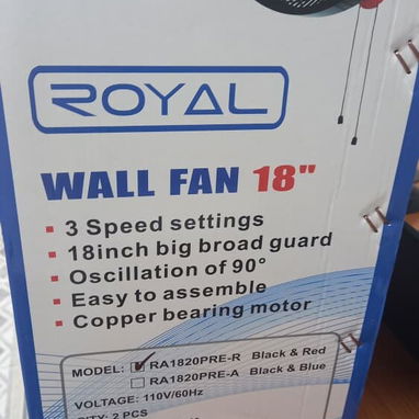 VENTILADOR DE PARED 18" ROYAL 95W, ENTREGA DE FACTURA, VARIEDAD DE ELECTRODOMÉSTICOS, ETC - Img 116777193