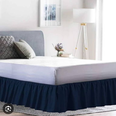 🚨Faldas para cama FULL/Queen 😉 Marca : Ceasar Palace 🌈Colores 🌈 ❤️Rojo oscuro 🩷Rosa 🩶Gris 💙Azul oscuro - Img 121430205
